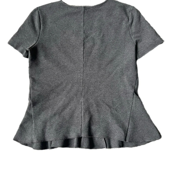 J. Crew Gray Structured Peplum Short Sleeve Top Size XS - Picture 3 of 7